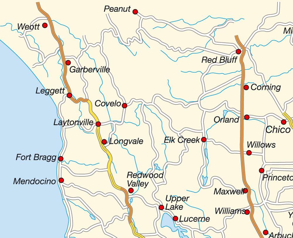 Map California, northern. Maps and directions at hotmap.