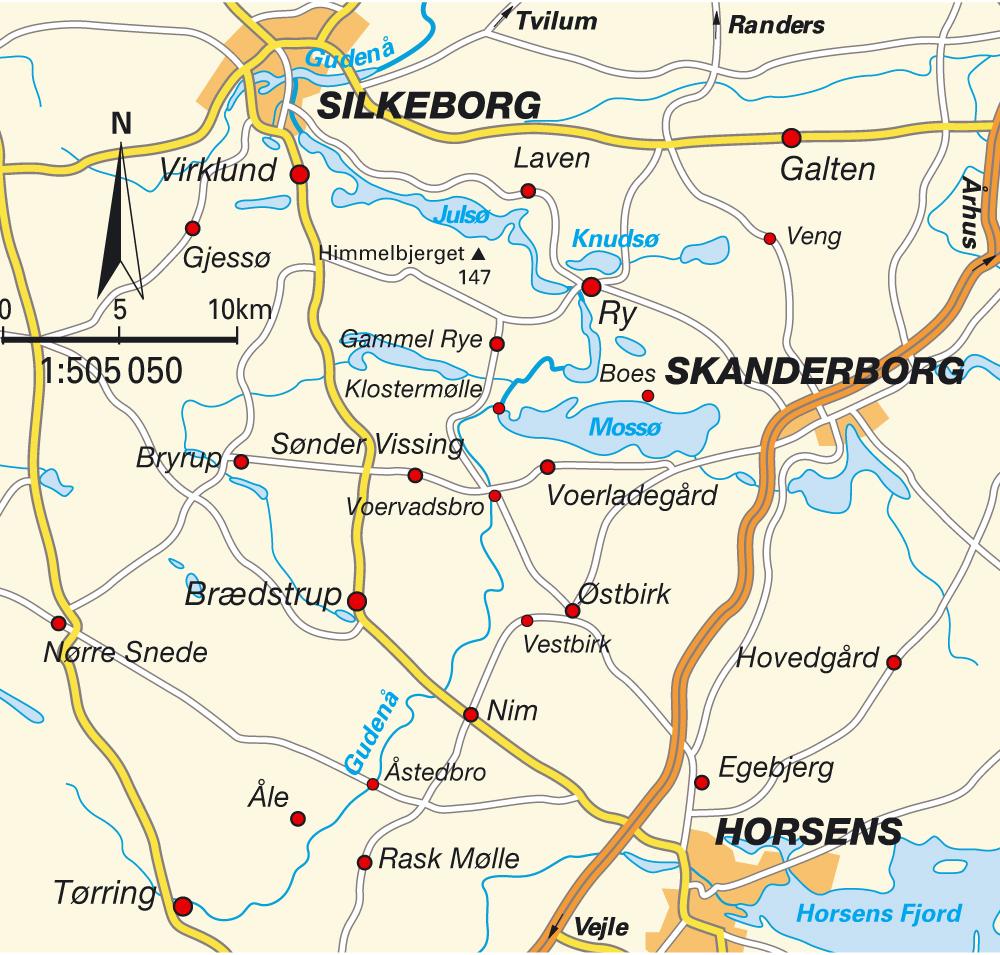 Jutland Map with Canoeing Tour, Denmark. Maps and directions at hotmap.