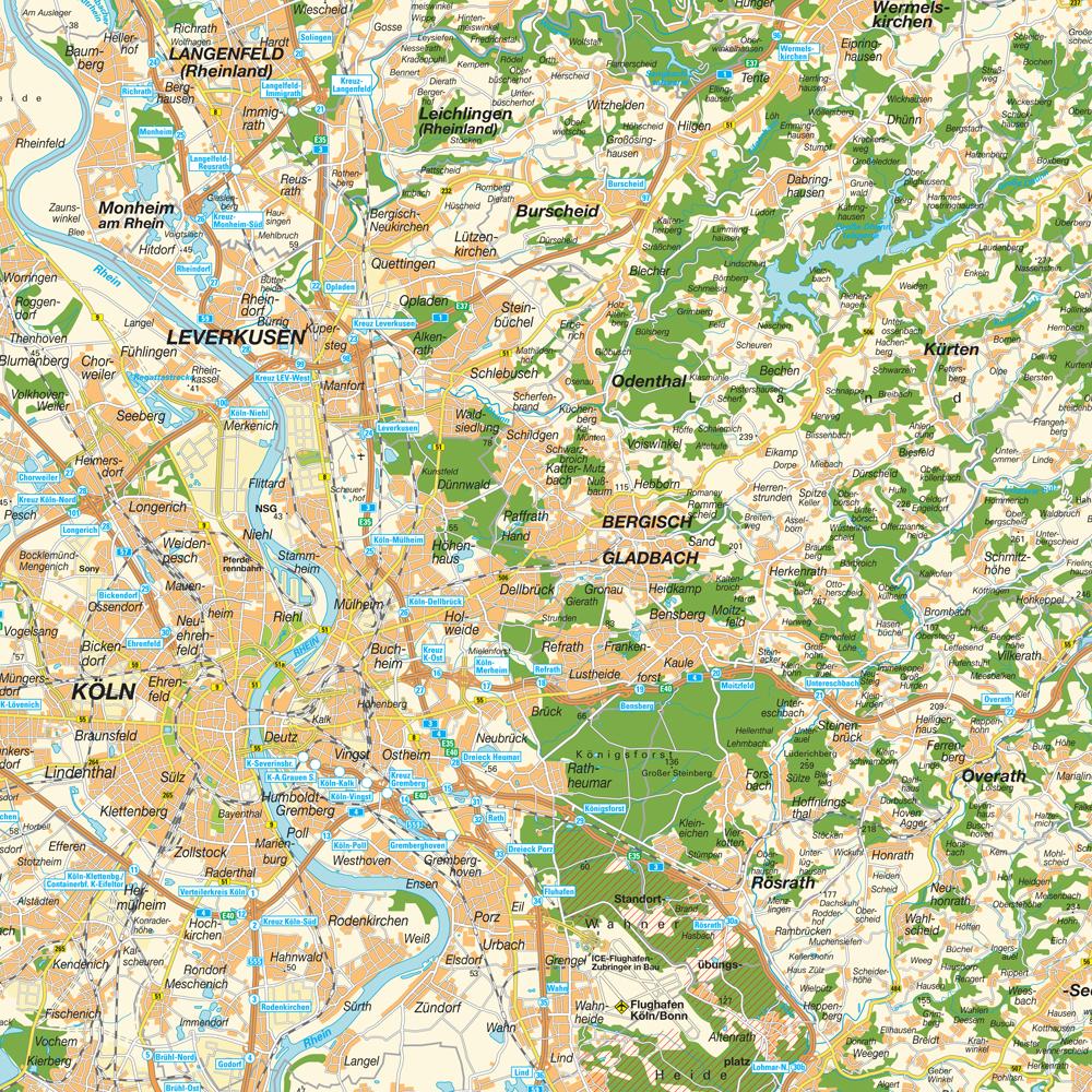 Landkarte Köln: Stadtpläne, Landkarten und Routenplaner von hot-maps.