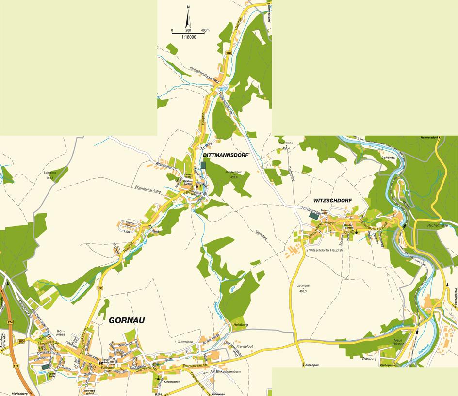 Map Gornau, Saxony, Germany. Maps and directions at hotmap.